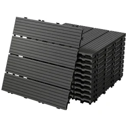 Carreaux de sol WPC WPC 30x30cm 4m² carrelage revêtement de sol anthracite