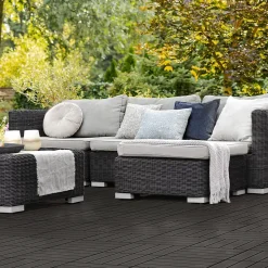Carreaux de sol WPC WPC 30x30cm 4m² carrelage revêtement de sol anthracite