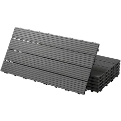 Carreaux terrasse dalles 60x30 cm 1 m² carrelage jardin aspect bois anthracite