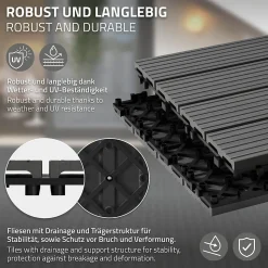 Carrelage terrasse dalles 60x30 cm 4 m² carrelage jardin aspect bois anthracite