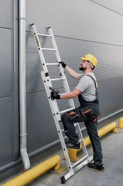 Échafaudage en aluminium DRABEST PRO, échelle 3 en 1, 2x6 marches, 1 pièce.