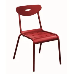 Chaise de jardin en aluminium rouge Proloisirs Smiley