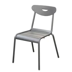 Chaise de jardin en aluminium gris Proloisirs Smiley