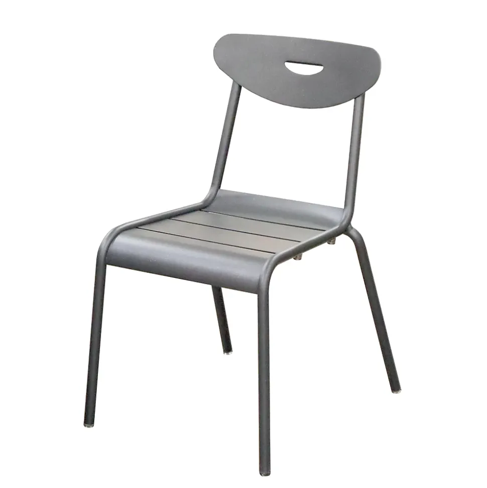 Chaise de jardin en aluminium gris Proloisirs Smiley