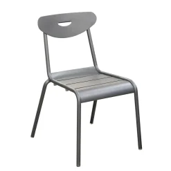 Chaise de jardin en aluminium gris Proloisirs Smiley