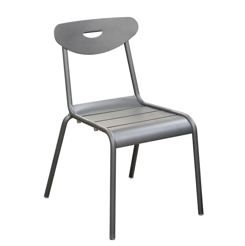 Chaise de jardin en aluminium gris Proloisirs Smiley