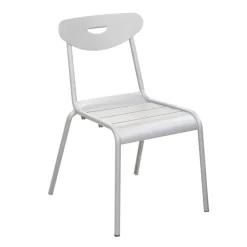 Chaise de jardin en aluminium blanc Proloisirs Smiley