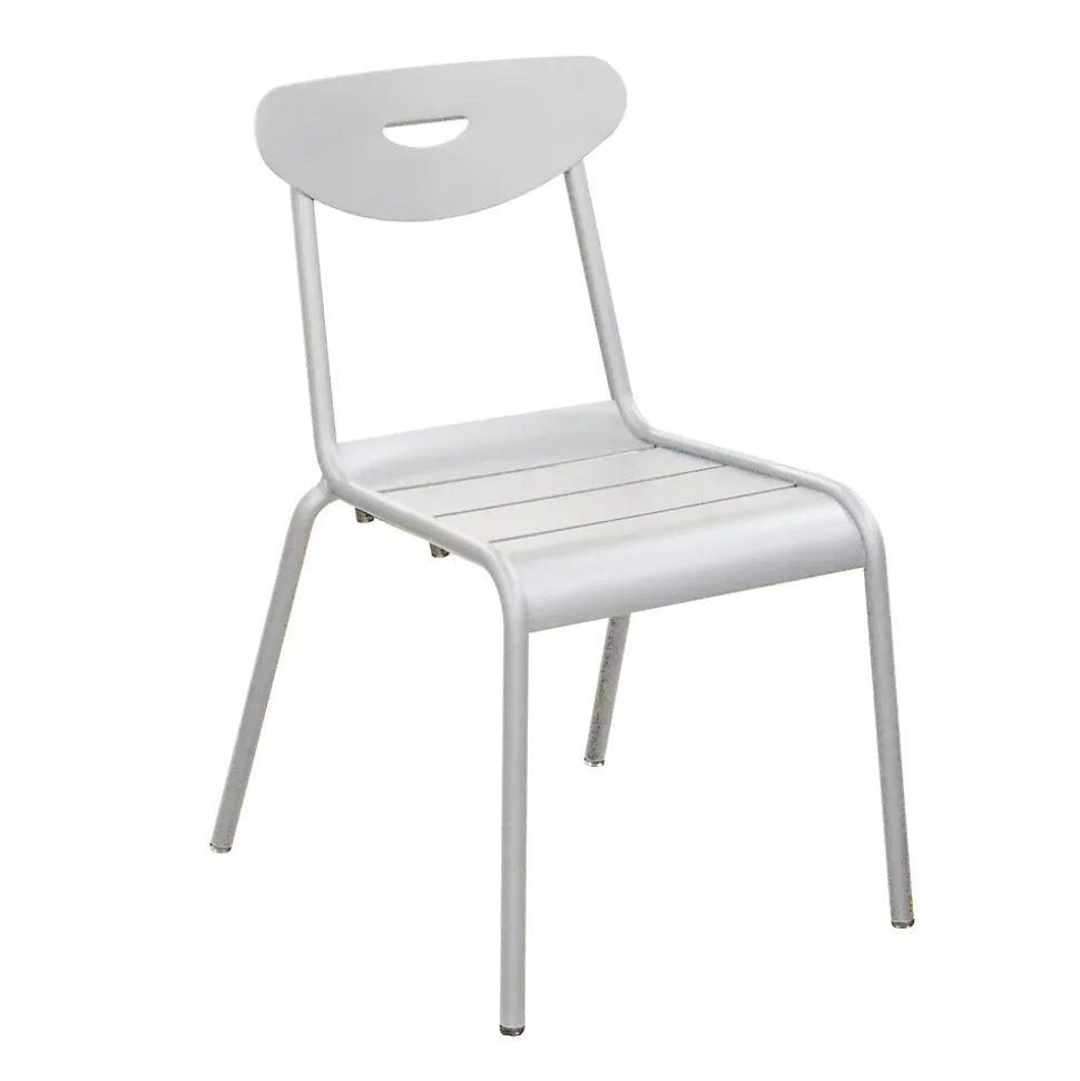 Chaise de jardin en aluminium blanc Proloisirs Smiley