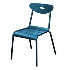 Chaise de jardin en aluminium bleu Proloisirs Smiley
