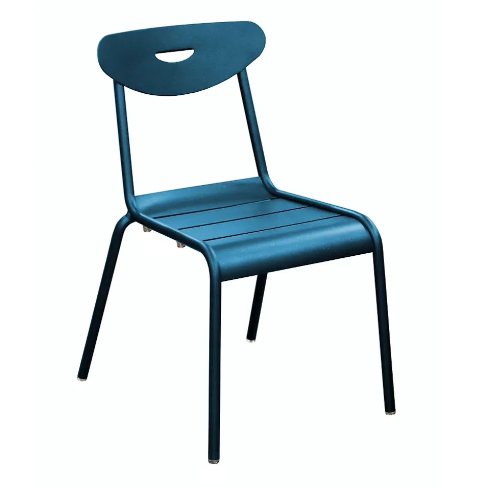 Chaise de jardin en aluminium bleu Proloisirs Smiley