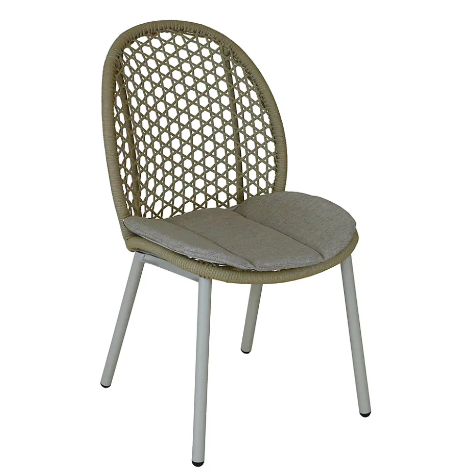 Chaise de jardin en aluminium crème Proloisirs Darius