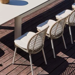 Chaise de jardin en aluminium crème Proloisirs Darius