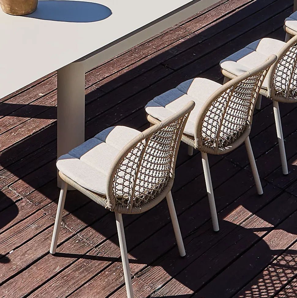 Chaise de jardin en aluminium crème Proloisirs Darius