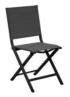 Chaise de jardin en aluminium Proloisirs Thema graphite et noir