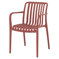 Chaise de jardin en plastique rouge cinabre GoodHome Timbo
