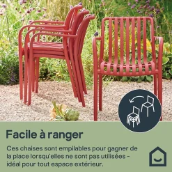 Chaise de jardin en plastique rouge cinabre GoodHome Timbo