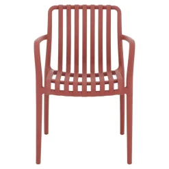 Chaise de jardin en plastique rouge cinabre GoodHome Timbo