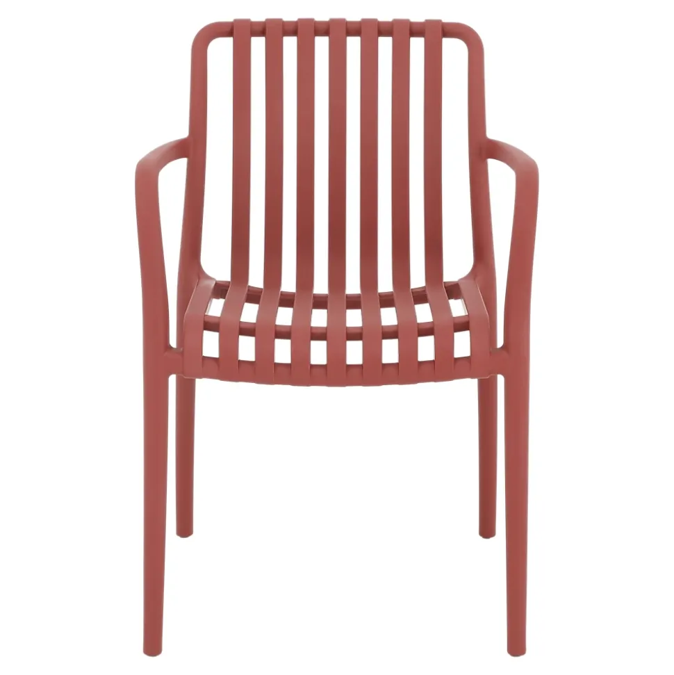 Chaise de jardin en plastique rouge cinabre GoodHome Timbo