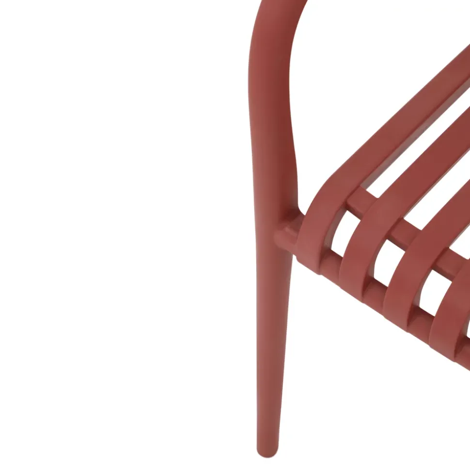 Chaise de jardin en plastique rouge cinabre GoodHome Timbo