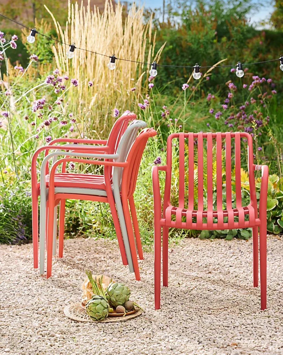Chaise de jardin en plastique rouge cinabre GoodHome Timbo