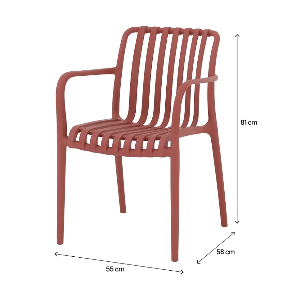 Chaise de jardin en plastique rouge cinabre GoodHome Timbo