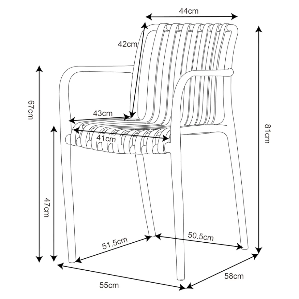 Chaise de jardin en plastique orange GoodHome Timbo