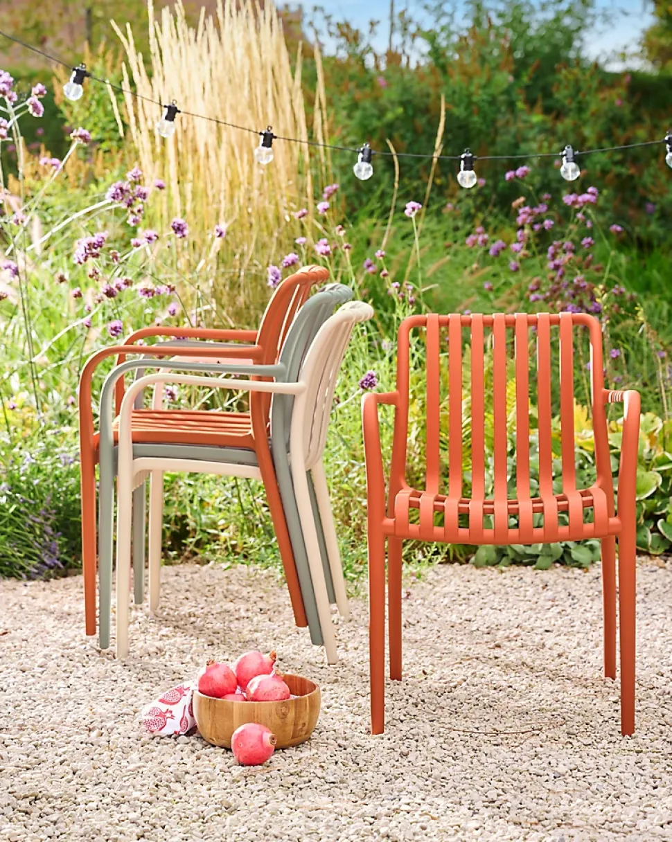 Chaise de jardin en plastique orange GoodHome Timbo