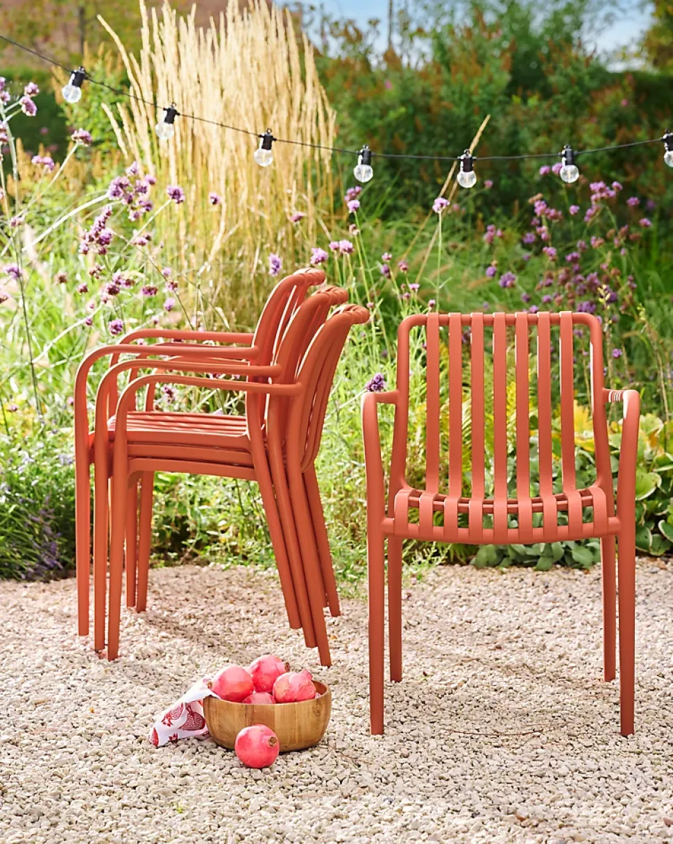 Chaise de jardin en plastique orange GoodHome Timbo
