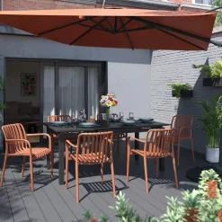 Chaise de jardin en plastique orange GoodHome Timbo