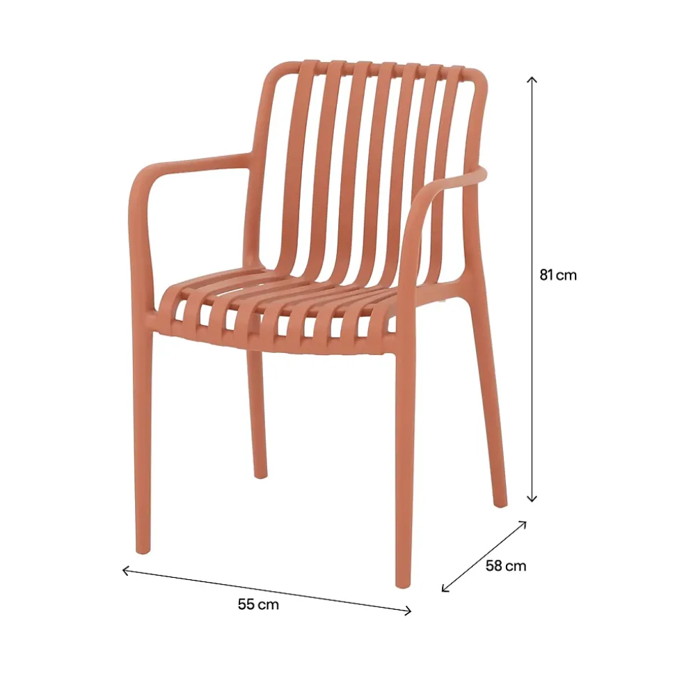 Chaise de jardin en plastique orange GoodHome Timbo