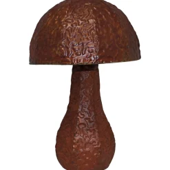 Champignon rond décoratif en acier rouillé 53x39 cm