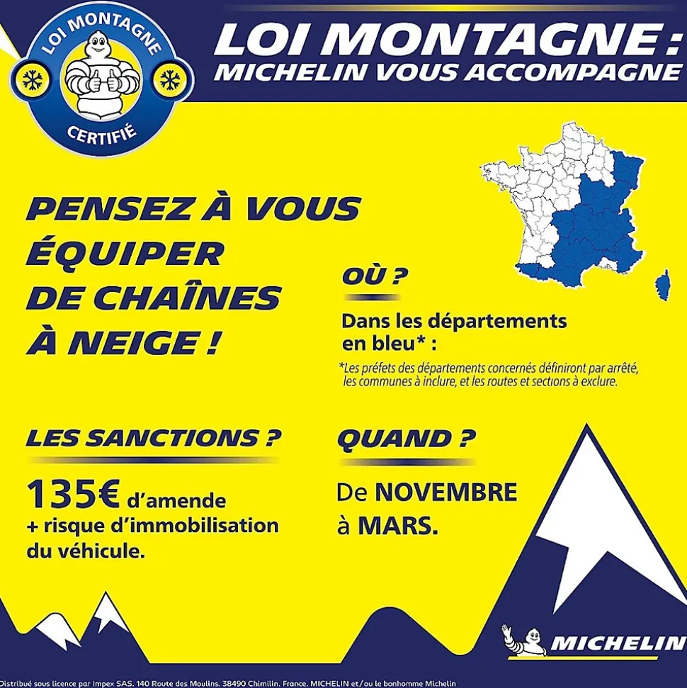 Chaînes à neige EasyGrip Modèle EVO11 Camping-car Fourgon MICHELIN