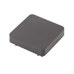 Chapeau carré métal et plastique GoodHome Neva RAL 7039 taupe 7,5 x h.3,7 cm + fixation taupe