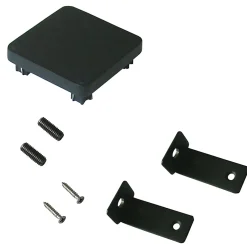 Chapeau carré métal et plastique Neva anthracite 7,5 x h.3,7 cm + fixation anthracite