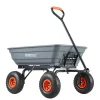 Chariot à Benne basculante, polyéthylène Robuste avec Cadre en Acier, poignée Convertible 2 en 1, Roues 255 mm