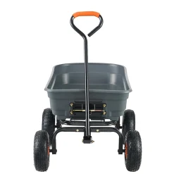 Chariot à Benne basculante, polyéthylène Robuste avec Cadre en Acier, poignée Convertible 2 en 1, Roues 255 mm