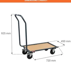 Chariot à dossier fixe - Charge max 250 kg - 800004073