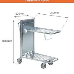 Chariot de magasin à niveau constant - Charge max 300kg - 1920057256