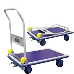 Chariot de manutention pliable avec frein 500kg - Plateau 1240x790mm en acier renforcé - 805007348