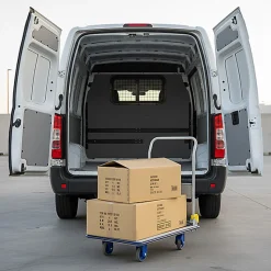 Chariot de manutention pliable avec frein 500kg - Plateau 1240x790mm en acier renforcé - 805007348