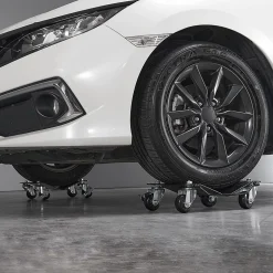 Chariot de Manutention pour Voiture, Charge 3T, 4 Pièces Plateforme 38,5x30 cm, Roues Verrouillables