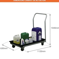 Chariot de rétention - 30 litres - Charge max 100kg - 8166