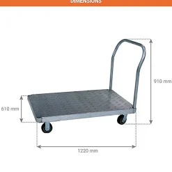 Chariot en aluminium - Plateau de 1220 x 610mm - Capacité 900kg - AF2448