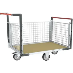 Chariot grillagé 3 côtés - Plateau 1075x710mm - Roues losange - Charge max 500kg - 806724744
