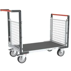 Chariot modulable grillagé 2 dossiers - Plateau antidérapant 965x600mm - Charge max 500kg - 806724562
