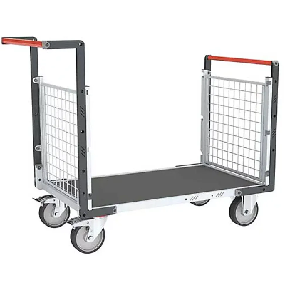 Chariot modulable grillagé 2 dossiers - Plateau antidérapant 965x600mm - Charge max 500kg - 806724562