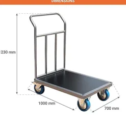 Chariot modulable renforcé - Plateau 1000x700mm - Charge max 500kg - CHM1T2