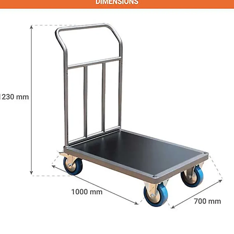 Chariot modulable renforcé - Plateau 1000x700mm - Charge max 500kg - CHM1T2