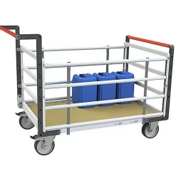 Chariot modulaire 2 dossiers et 2 ridelles réglables - Plateau 965x555mm - Capacité 500kg - 806724515