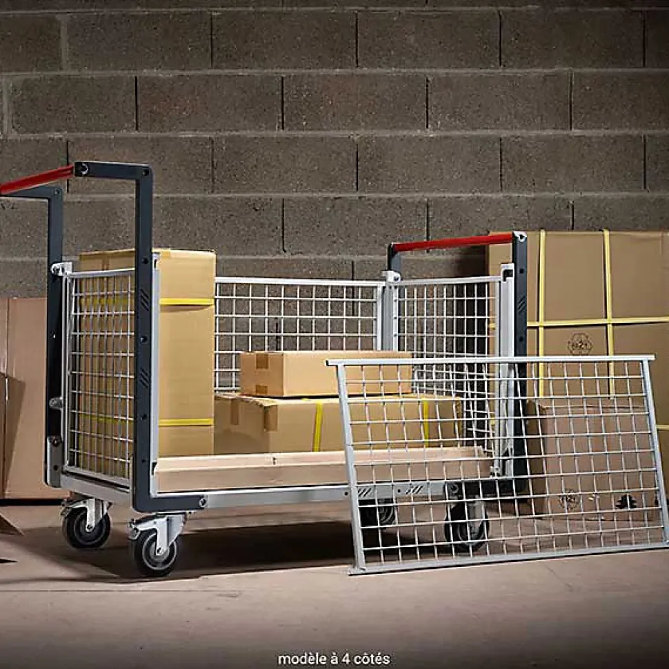 Chariot modulaire grillagé 1 côté - Plateau 1095x755mm - Charge 500kg - 806724641